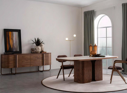 Large Dining room Set Luxury Dining table 4x Chairs Sideboard Chest of drawers Mirror